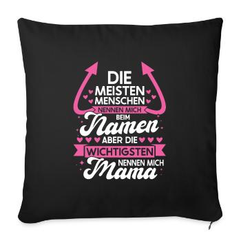 Mutter Familie Mama Geschenk - Sofakissenbezug 45 x 45 cm - Schwarz - Vorne