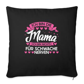Mutter Familie Kinder Geschenk - Sofakissenbezug 45 x 45 cm - Schwarz - Vorne