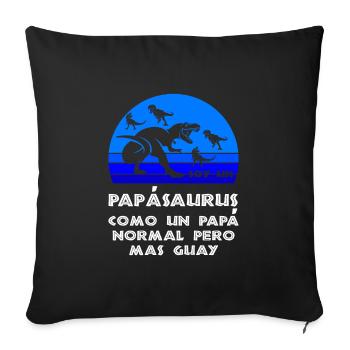 Papa Dinosaur Vater Geschenk - Sofakissenbezug 45 x 45 cm - Schwarz - Vorne