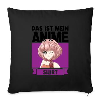Anime Merch Otaku Geschenk - Sofakissenbezug 45 x 45 cm - Schwarz - Vorne