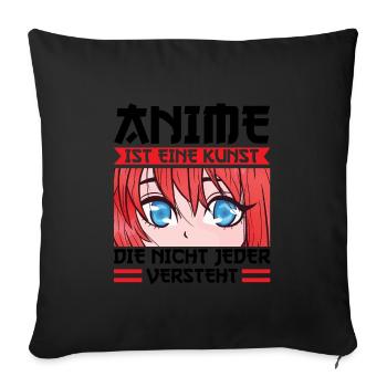 Anime Merch Otaku Geschenk - Sofakissenbezug 45 x 45 cm - Schwarz - Vorne