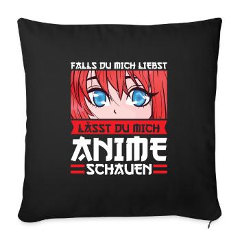 Anime Merch Manga Geschenk - Sofakissenbezug 45 x 45 cm - Schwarz - Vorne