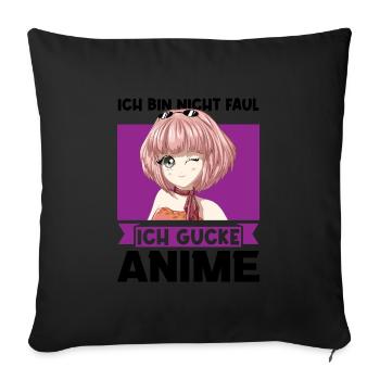 Anime Merch Otaku Geschenk - Sofakissenbezug 45 x 45 cm - Schwarz - Vorne