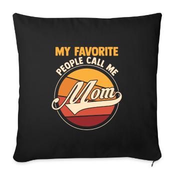 Mama Retro Mutter Geschenk - Sofakissenbezug 45 x 45 cm - Schwarz - Vorne