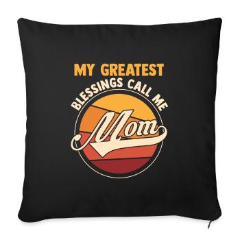 Mama Retro Mutter Geschenk - Sofakissenbezug 45 x 45 cm - Schwarz - Vorne