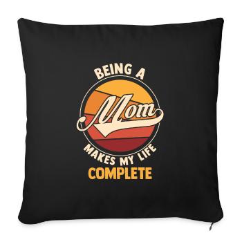 Mama Retro Mutter Geschenk - Sofakissenbezug 45 x 45 cm - Schwarz - Vorne