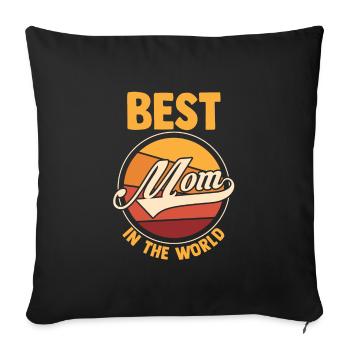 Mama Retro Mutter Geschenk - Sofakissenbezug 45 x 45 cm - Schwarz - Vorne