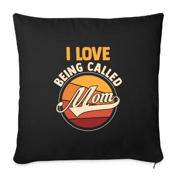 Mama Retro Mutter Geschenk - Sofakissenbezug 45 x 45 cm - Schwarz - Vorne
