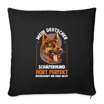 Hund Hundebesitzer Hund Schäferhund Geschenk - Sofakissenbezug 45 x 45 cm - Schwarz - Vorne