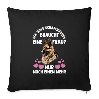 Hund Hundebesitzer Hund Schäferhund Geschenk - Sofakissenbezug 45 x 45 cm - Schwarz - Vorne
