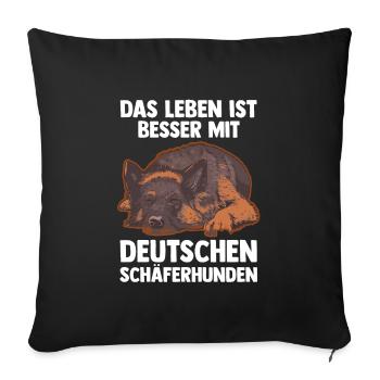 Hund Hundebesitzer Hund Schäferhund Geschenk - Sofakissenbezug 45 x 45 cm - Schwarz - Vorne