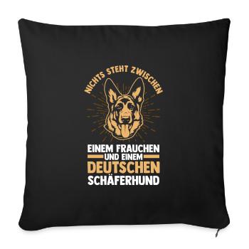 Hund Hundebesitzer Hund Schäferhund Liebhaber Gesc - Sofakissenbezug 45 x 45 cm - Schwarz - Vorne