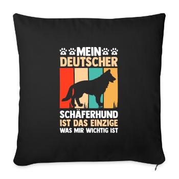 Hund Hundebesitzer Hund Schäferhund Geschenk - Sofakissenbezug 45 x 45 cm - Schwarz - Vorne