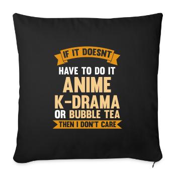 Anime K-Drama Bubble Tea Anime Merch Geschenk - Sofakissenbezug 45 x 45 cm - Schwarz - Vorne