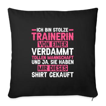 Trainerin Sport Sportlerin Geschenk - Sofakissenbezug 45 x 45 cm - Schwarz - Vorne