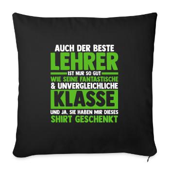 Lehrer Beruf Schullehrer Geschenk - Sofakissenbezug 45 x 45 cm - Schwarz - Vorne