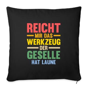 Geselle Prüfung Gesellen Prüfung Geschenk - Sofakissenbezug 45 x 45 cm - Schwarz - Vorne