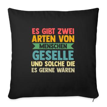 Geselle Prüfung Gesellen Prüfung Geschenk - Sofakissenbezug 45 x 45 cm - Schwarz - Vorne