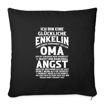 Enkelin & Oma Familie Enkelin Geschenk - Sofakissenbezug 45 x 45 cm - Schwarz - Vorne