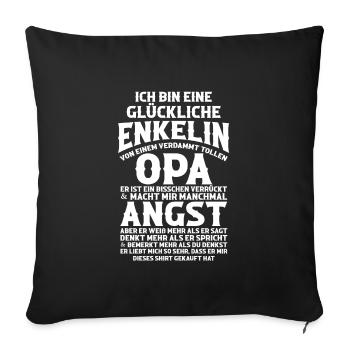 Enkelin & Opa Familie Enkelin Geschenk - Sofakissenbezug 45 x 45 cm - Schwarz - Vorne