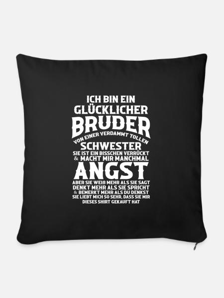 Bruder Schwester Bruder Geschenk - Sofakissenbezug 45 x 45 cm - Schwarz