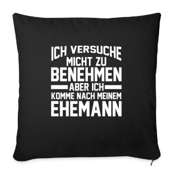 Ehefrau Familie Ehemann Geschenk - Sofakissenbezug 45 x 45 cm - Schwarz - Vorne