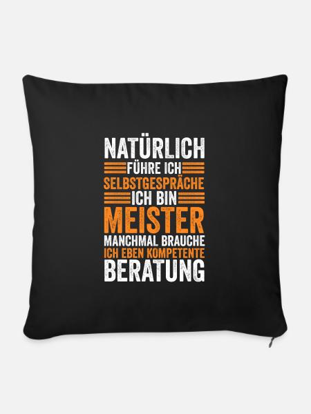 Meister Handwerker Meisterbrief Geschenk - Sofakissenbezug 45 x 45 cm - Schwarz