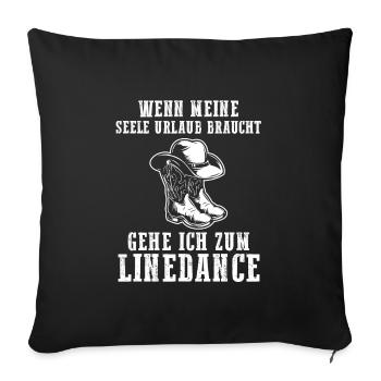 Linedance Western Line Dance Geschenk - Sofakissenbezug 45 x 45 cm - Schwarz - Vorne