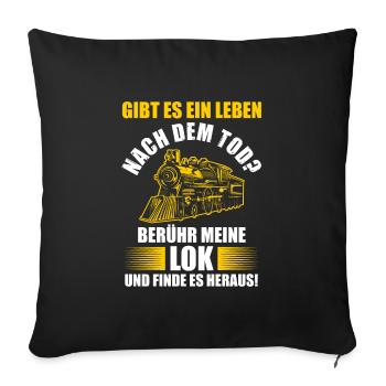Modelleisenbahn Bahn Modellbauer Geschenk - Sofakissenbezug 45 x 45 cm - Schwarz - Vorne