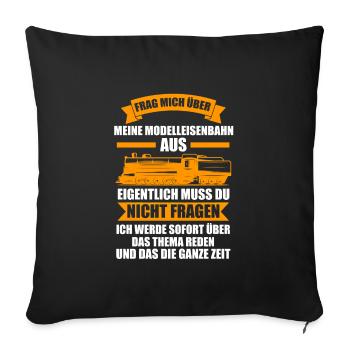 Modelleisenbahn Bahn Eisenbahner Geschenk - Sofakissenbezug 45 x 45 cm - Schwarz - Vorne