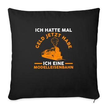 Modelleisenbahn Bahn Eisenbahner Geschenk - Sofakissenbezug 45 x 45 cm - Schwarz - Vorne