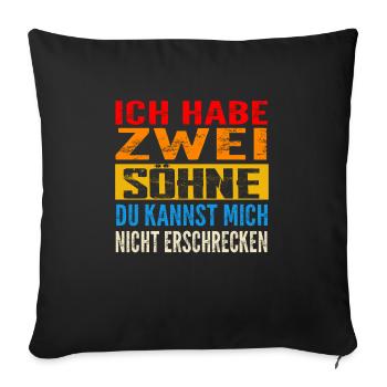 Papa 2 Söhne Söhne Geschenk - Sofakissenbezug 45 x 45 cm - Schwarz - Vorne