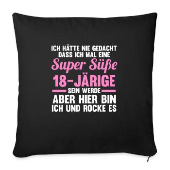 18. Geburtstag 18 Jahre 18 Jahre alt Geschenk - Sofakissenbezug 45 x 45 cm - Schwarz - Vorne