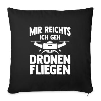 Drohne Pilot Quadcopter Geschenk - Sofakissenbezug 45 x 45 cm - Schwarz - Vorne