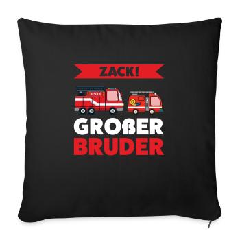 Großer Bruder Feuerwehr Brüder Geschenk - Sofakissenbezug 45 x 45 cm - Schwarz - Vorne