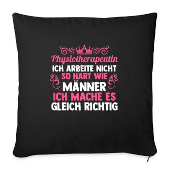 Physiotherapeutin Beruf Physio Geschenk - Sofakissenbezug 45 x 45 cm - Schwarz - Vorne