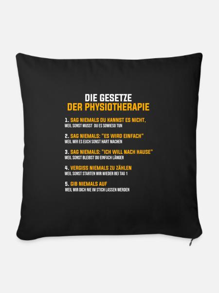 Physiotherapie Beruf Physiotherapeut Geschenk - Sofakissenbezug 45 x 45 cm - Schwarz