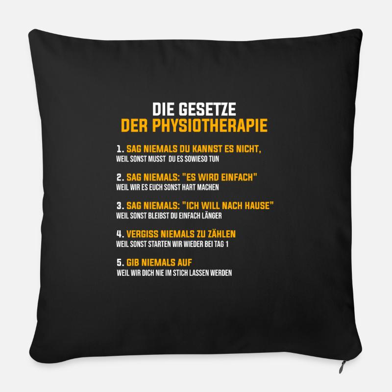 Physiotherapie Beruf Physiotherapeut Geschenk - Sofakissenbezug 45 x 45 cm - Schwarz