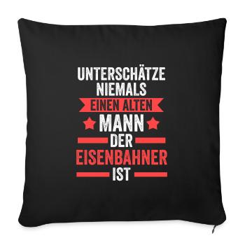 Eisenbahner Beruf Eisenbahn Geschenk - Sofakissenbezug 45 x 45 cm - Schwarz - Vorne