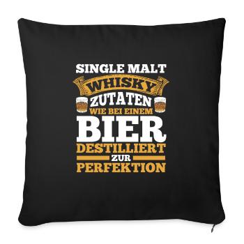 Whisky Alkohol Single Malt Geschenk - Sofakissenbezug 45 x 45 cm - Schwarz - Vorne
