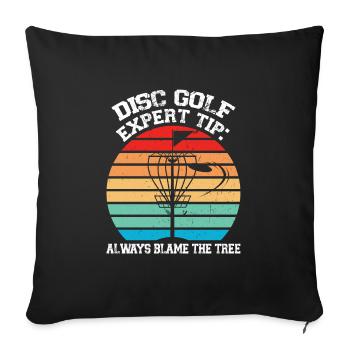 Discgolfer Discgolf Discgolfing Geschenk - Sofakissenbezug 45 x 45 cm - Schwarz - Vorne