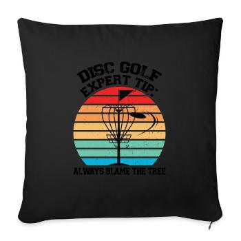 Discgolfer Discgolf Discgolfing Geschenk - Sofakissenbezug 45 x 45 cm - Schwarz - Vorne
