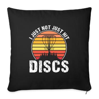 Discgolfer Discgolf Discgolfing Geschenk - Sofakissenbezug 45 x 45 cm - Schwarz - Vorne