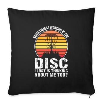 Discgolfer Discgolf Discgolfing Geschenk - Sofakissenbezug 45 x 45 cm - Schwarz - Vorne