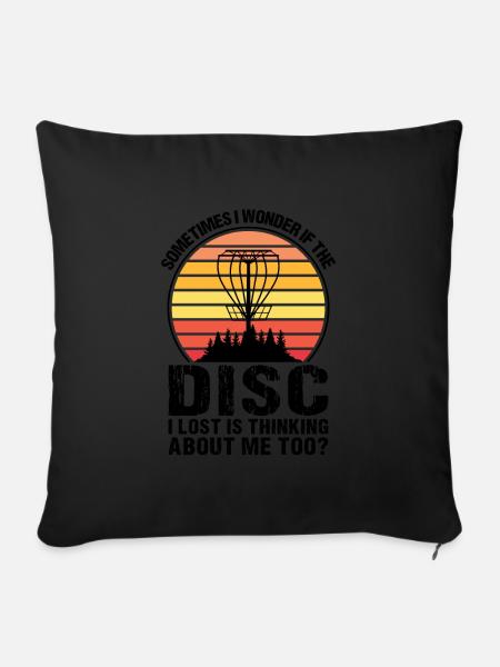 Discgolfer Discgolf Discgolfing Geschenk - Sofakissenbezug 45 x 45 cm - Schwarz