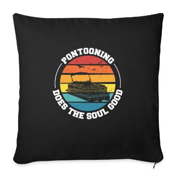 Ponton Pontonierboot Geschenk - Sofakissenbezug 45 x 45 cm - Schwarz - Vorne