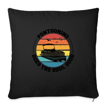 Ponton Pontonierboot Geschenk - Sofakissenbezug 45 x 45 cm - Schwarz - Vorne