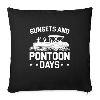 Ponton Pontonierboot Geschenk - Sofakissenbezug 45 x 45 cm - Schwarz - Vorne