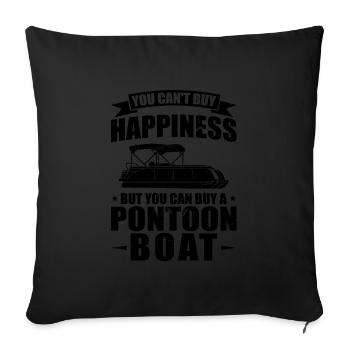 Ponton Pontonierboot Geschenk - Sofakissenbezug 45 x 45 cm - Schwarz - Vorne