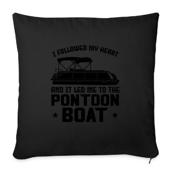 Ponton Pontonierboot Geschenk - Sofakissenbezug 45 x 45 cm - Schwarz - Vorne